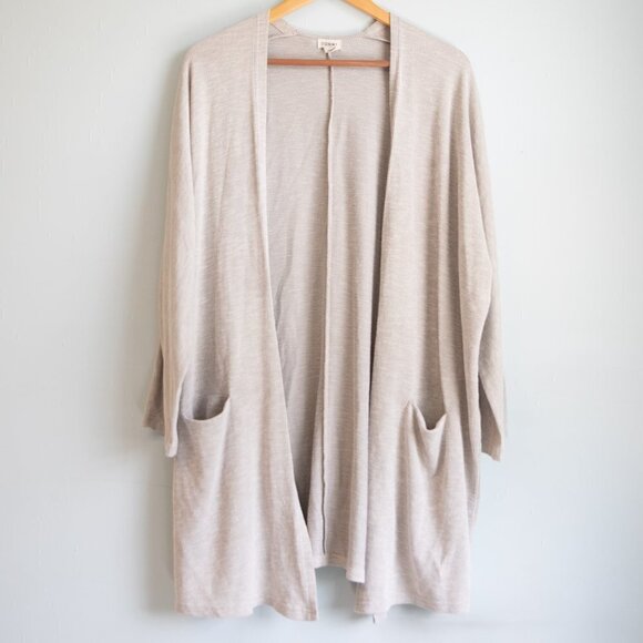 Donni grey ribbed open cardigan-OSFA - Picture 1 of 5